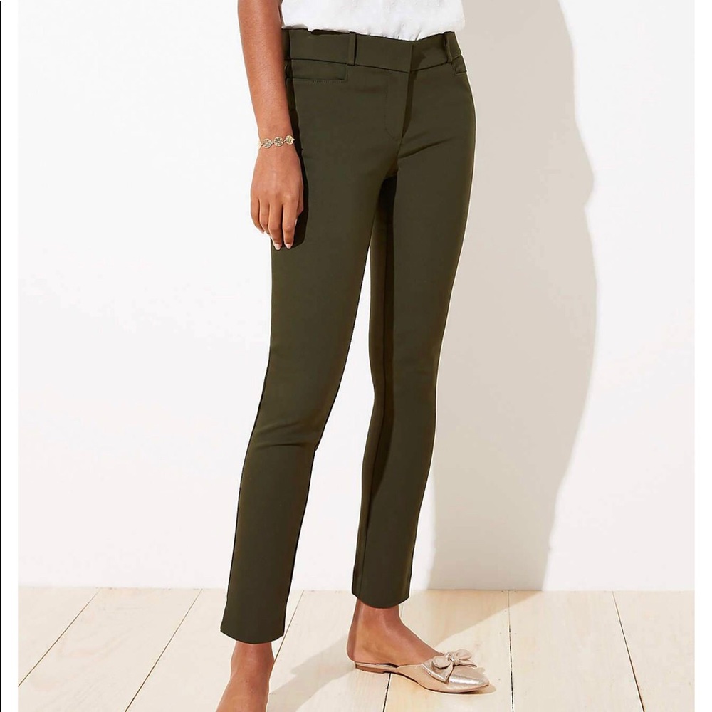 LOFT back slit curvy skinny ankle pants